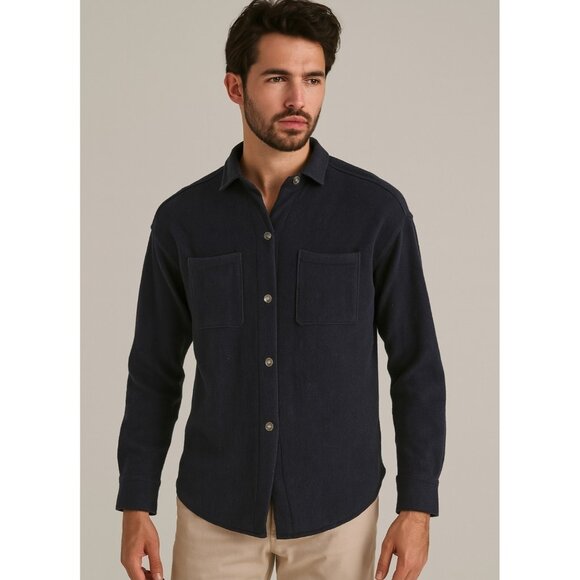 SWTR Navy Merino Wool Blend Sweater men’s Size S Soft Knit Pullo cardigan - Picture 1 of 12